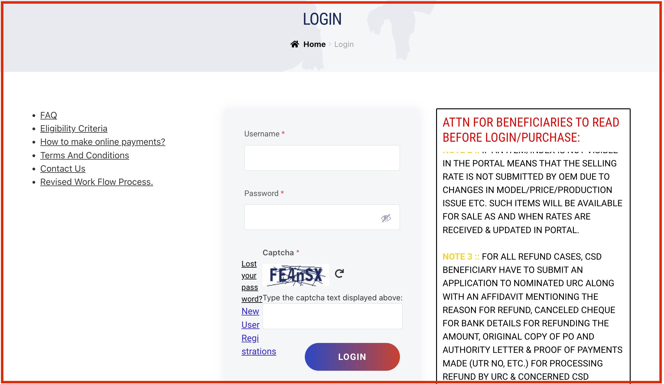 CSD AFD login Page